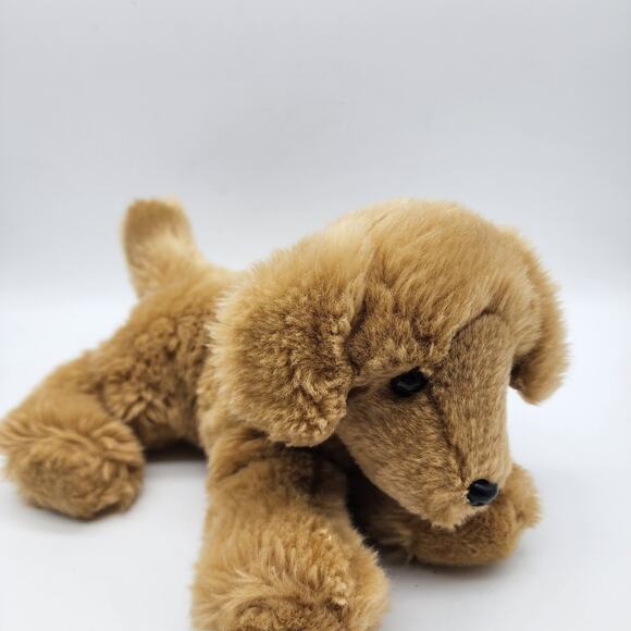 SKM Lab Golden Retriever Puppy Dog Plush 10" Brown Floppy Stuffed Animal Toy - Picture 3 of 10